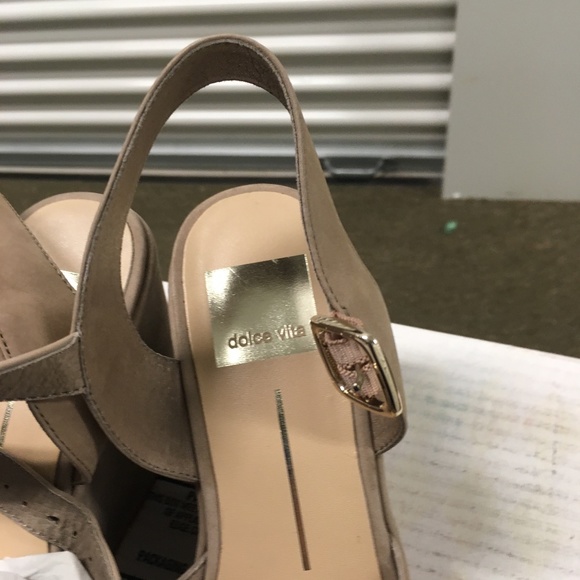 sale! NEW Dolce Vita Liza Desert Sand Color Wedge Slingback - Picture 4 of 13